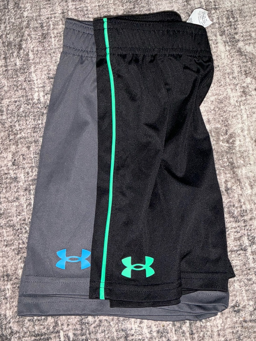 Under Armour Black & Gray Athletic Shorts with Teal Accents 2 PACK